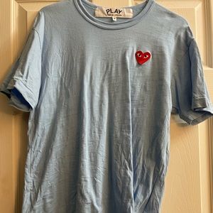 COMME DES GARÇONS PLAY Blue Heart Patch T-Shirt